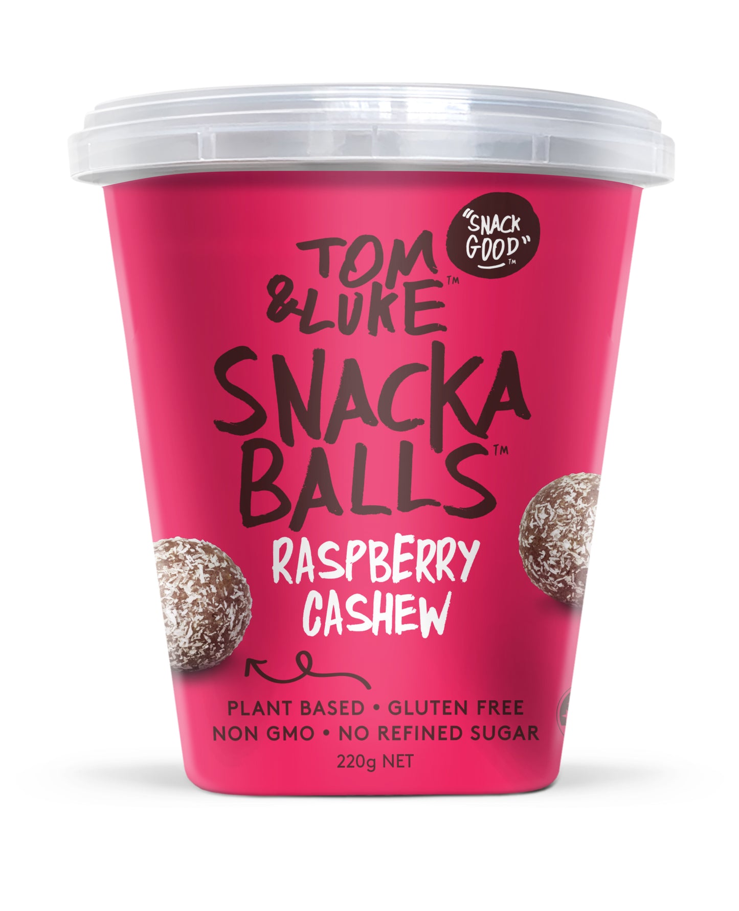 Tom & Luke Snackaballs - Raspberry Cashew - 8 Tub Box