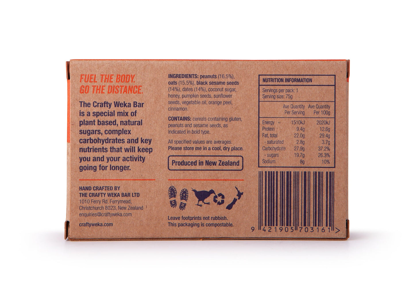 Crafty Weka Bars - Date & Orange - 12 Bar Box
