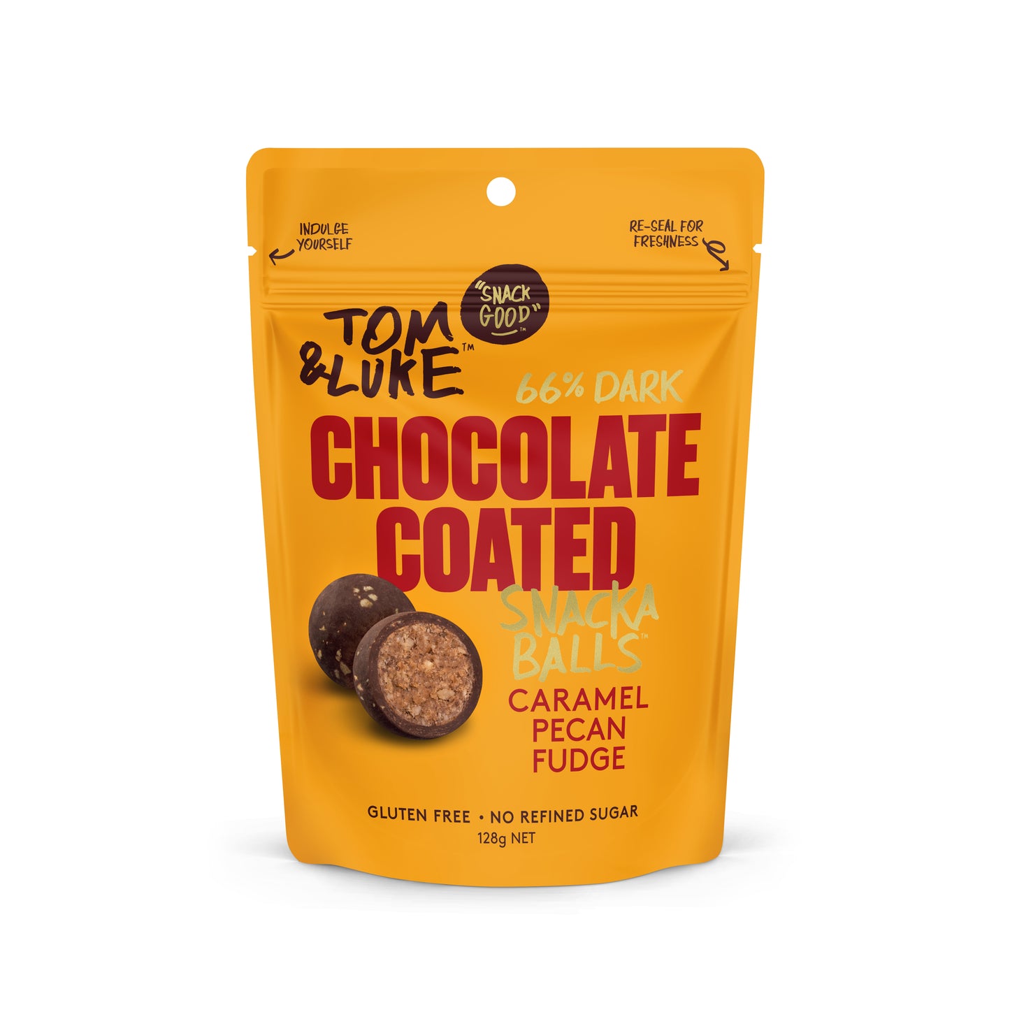 Tom & Luke Snackaballs - Caramel Pecan Fudge - 9 Pouch Box