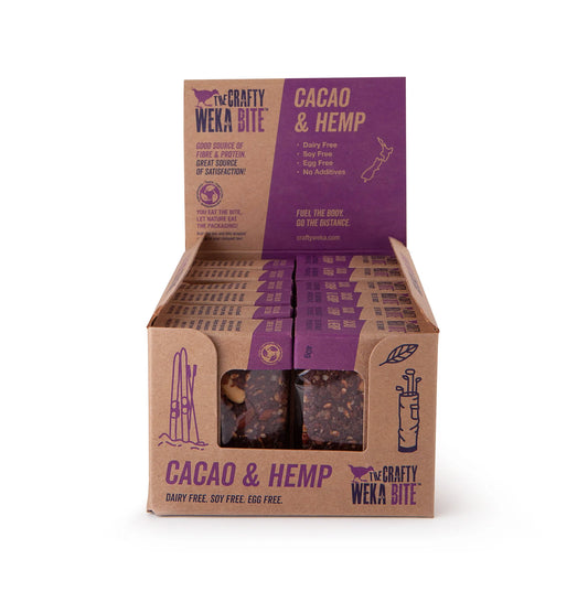 Crafty Weka Bites - Cacao & Hemp - 12 x 40g Bite Box