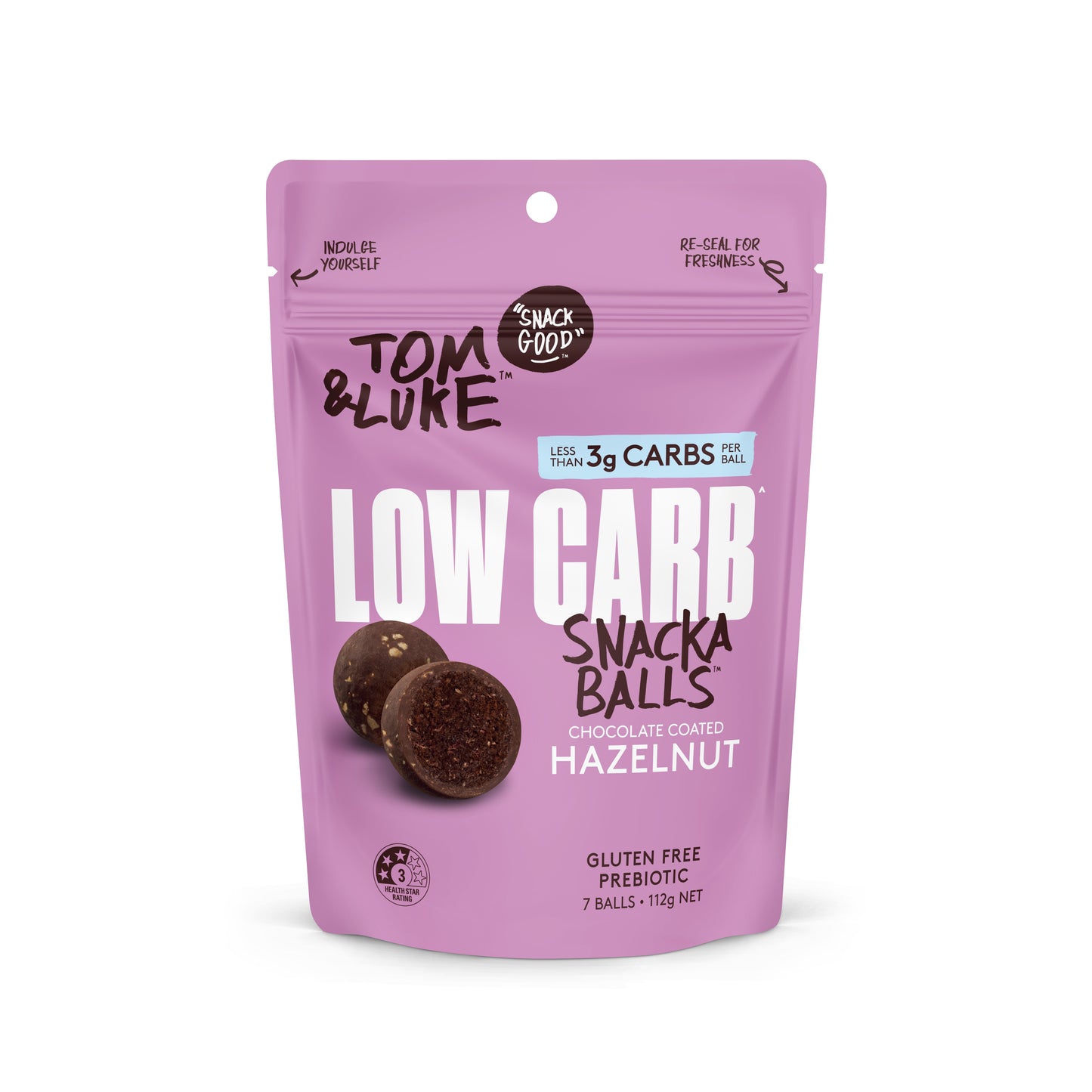Tom & Luke Snackaballs - Low Carb - Hazelnut - 9 Pouch Box