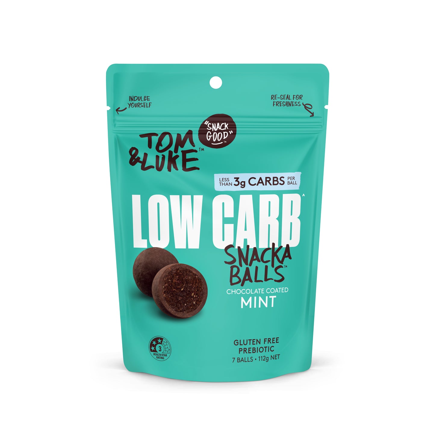 Tom & Luke Snackaballs - Low Carb - Mint - 9 Pouch Box