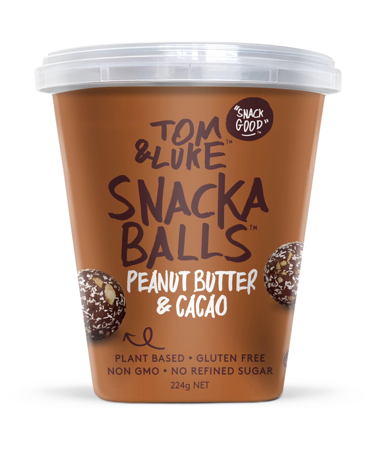 Tom & Luke Snackaballs - Peanut Butter & Cacao - 8 Tub Box