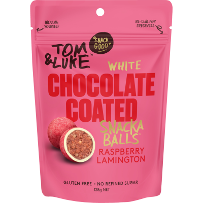 Tom & Luke Snackaballs - Raspberry Lamington - 9 Pouch Box