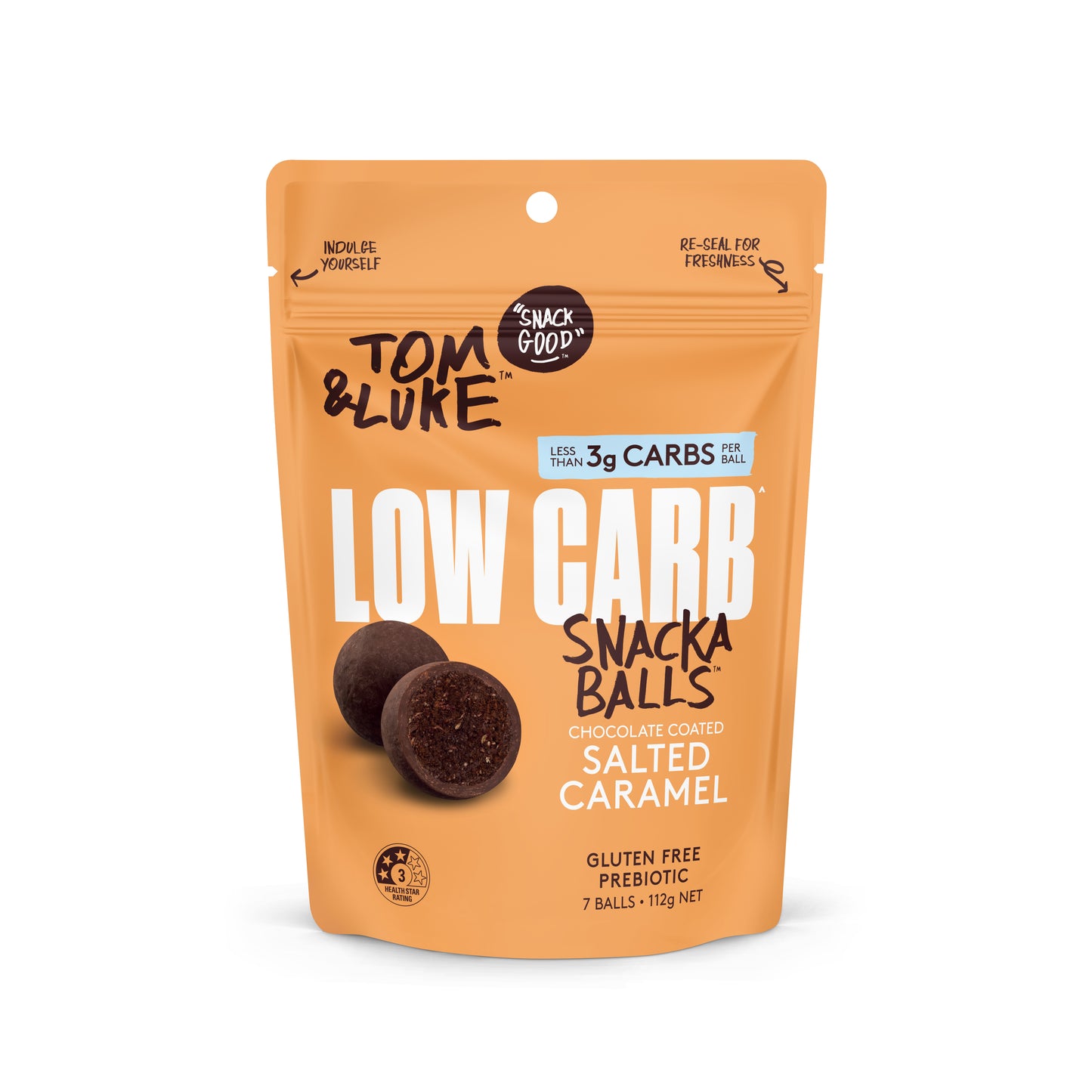 Tom & Luke Snackaballs - Low Carb - Salted Caramel - 9 Pouch Box