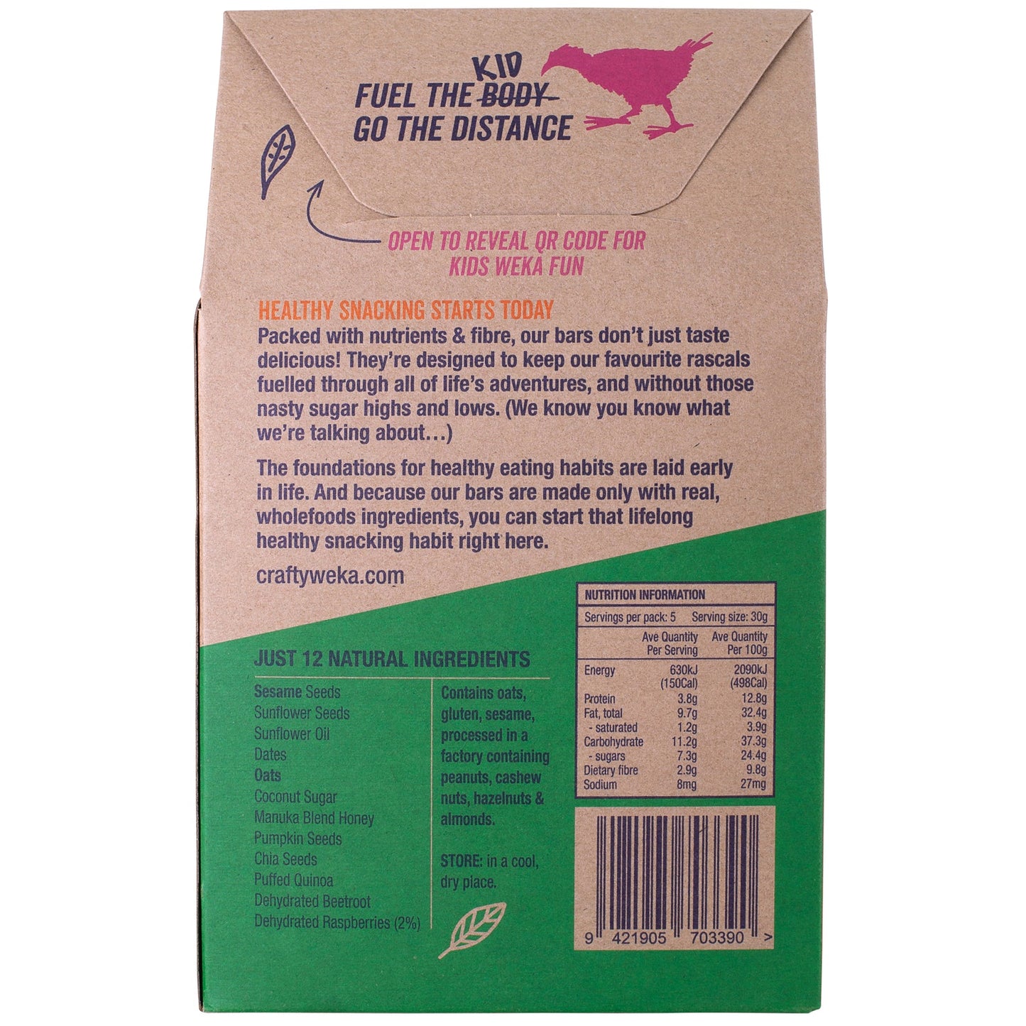 Crafty Weka Bites - Kids - Berrylicious - 5 x 150g Pouches