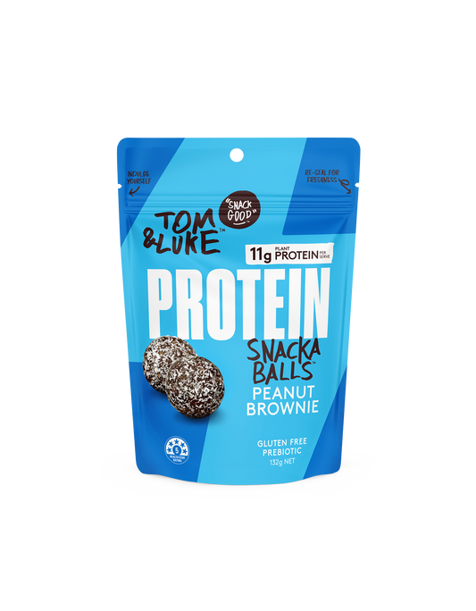 Peanut Brownie Tom&Luke Protein Snackaballs - 9 x pouches per box