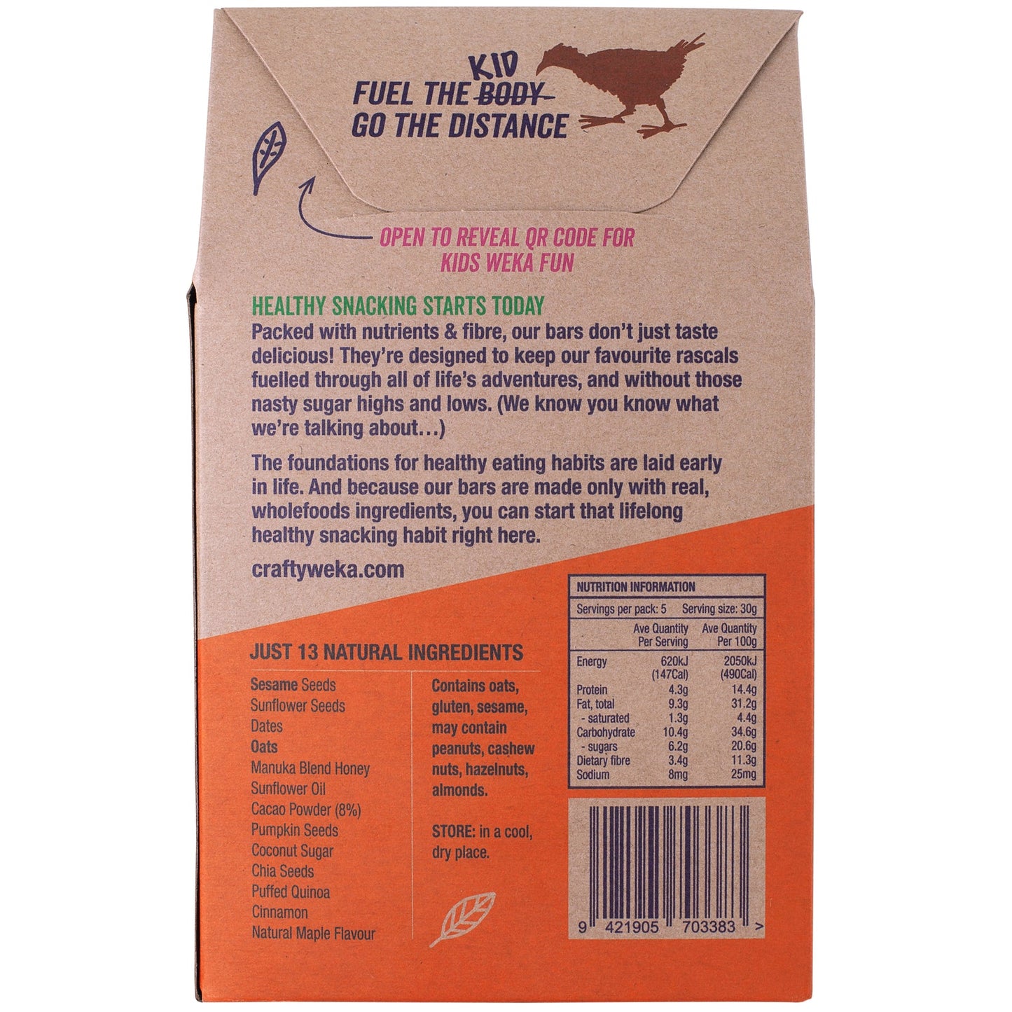 Crafty Weka Bites - Kids - Chocolicious - 5 x 150g Pouches